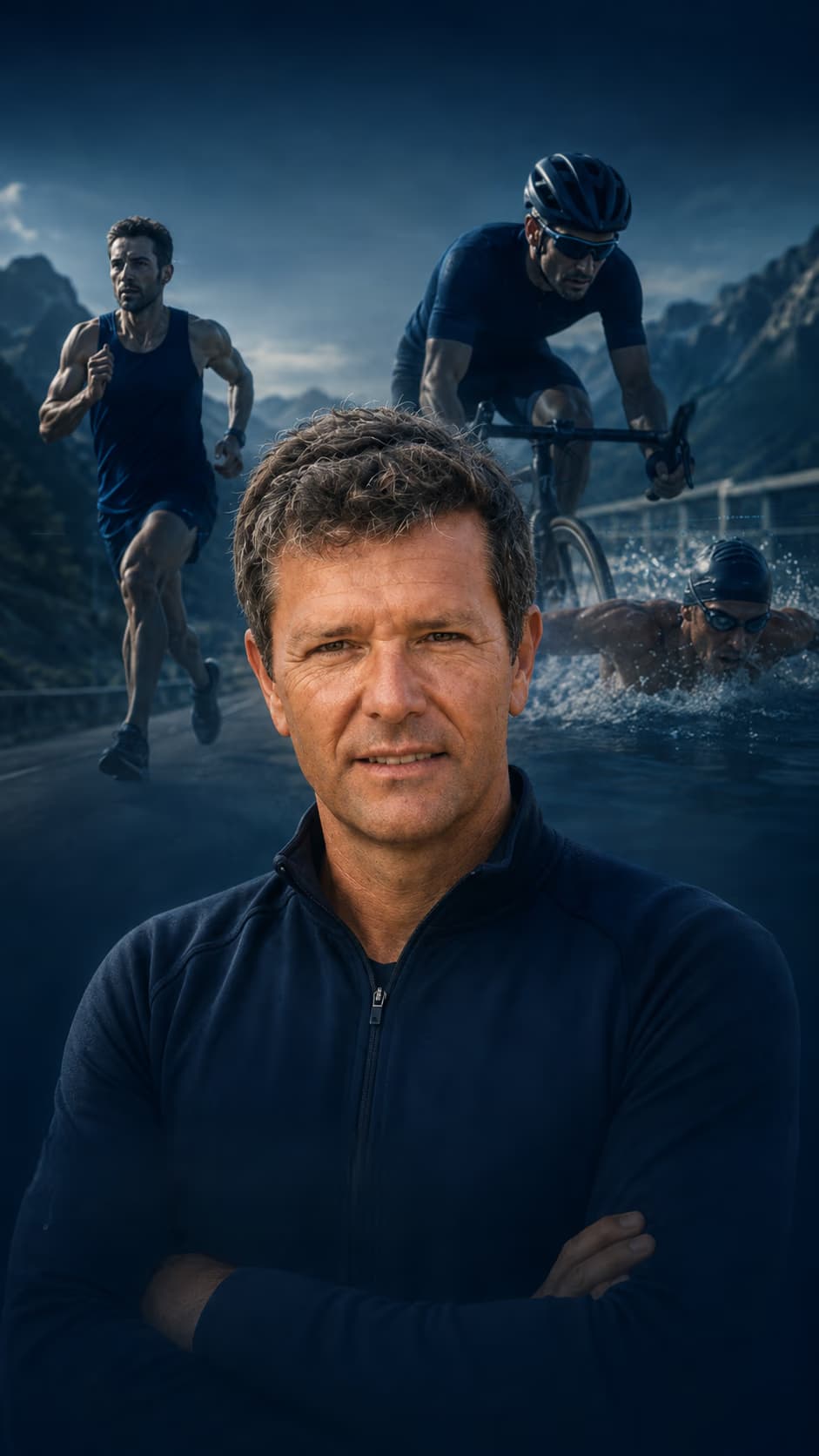 Coach Paolo Lazzarin con atleti di running, ciclismo e triathlon