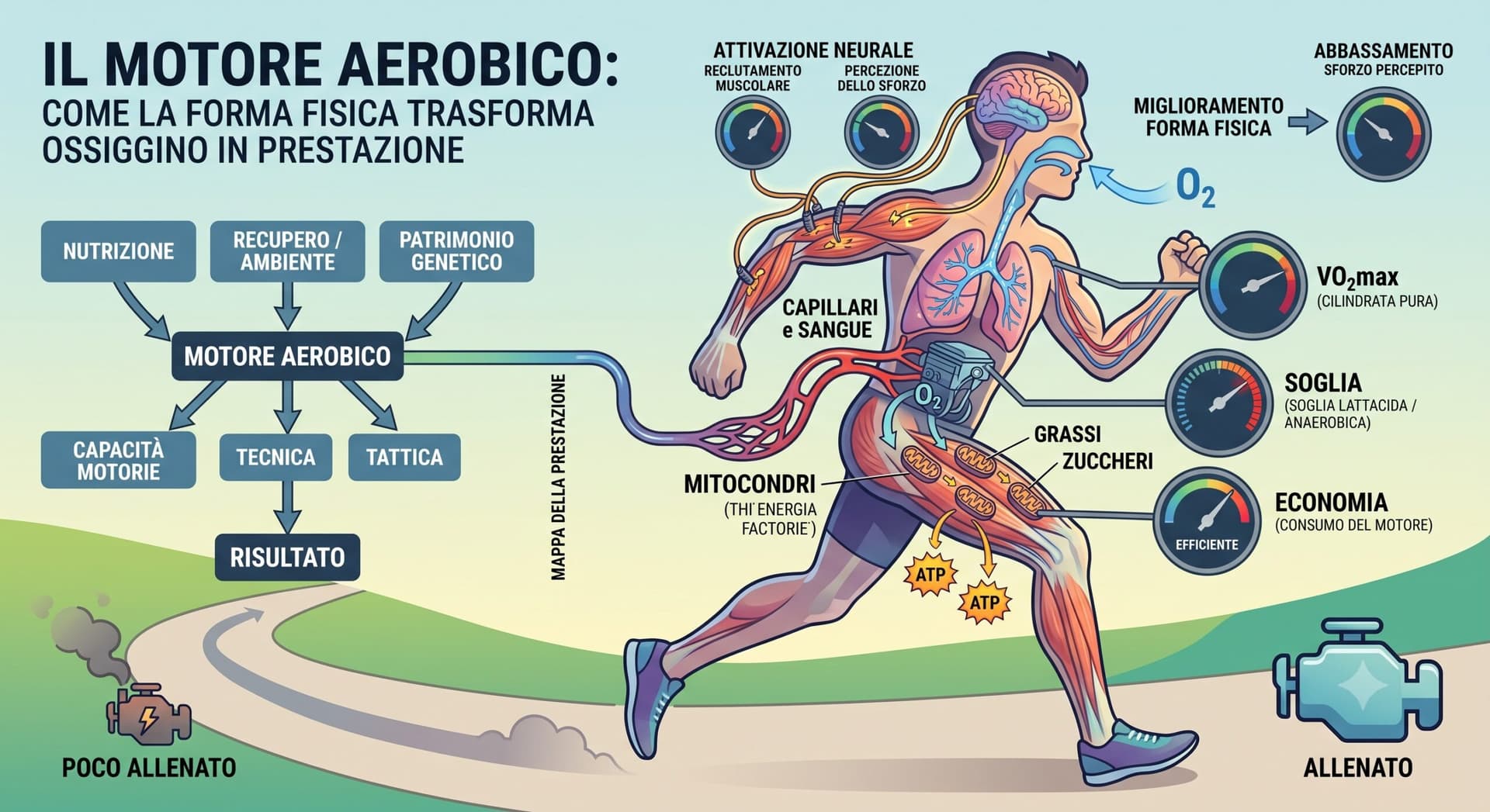 Il motore aerobico: come la forma fisica trasforma ossigeno in prestazione