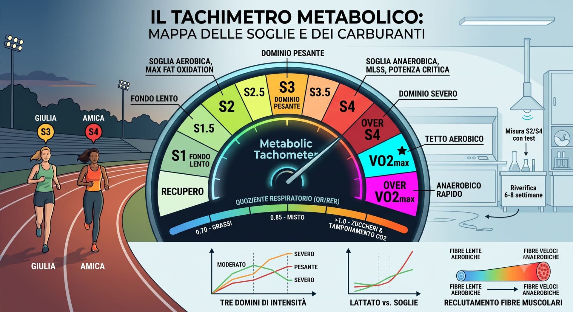 Metabolismo aerobico: il tachimetro metabolico e le soglie da S1 a S4 (OBLA)